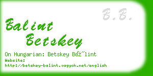 balint betskey business card